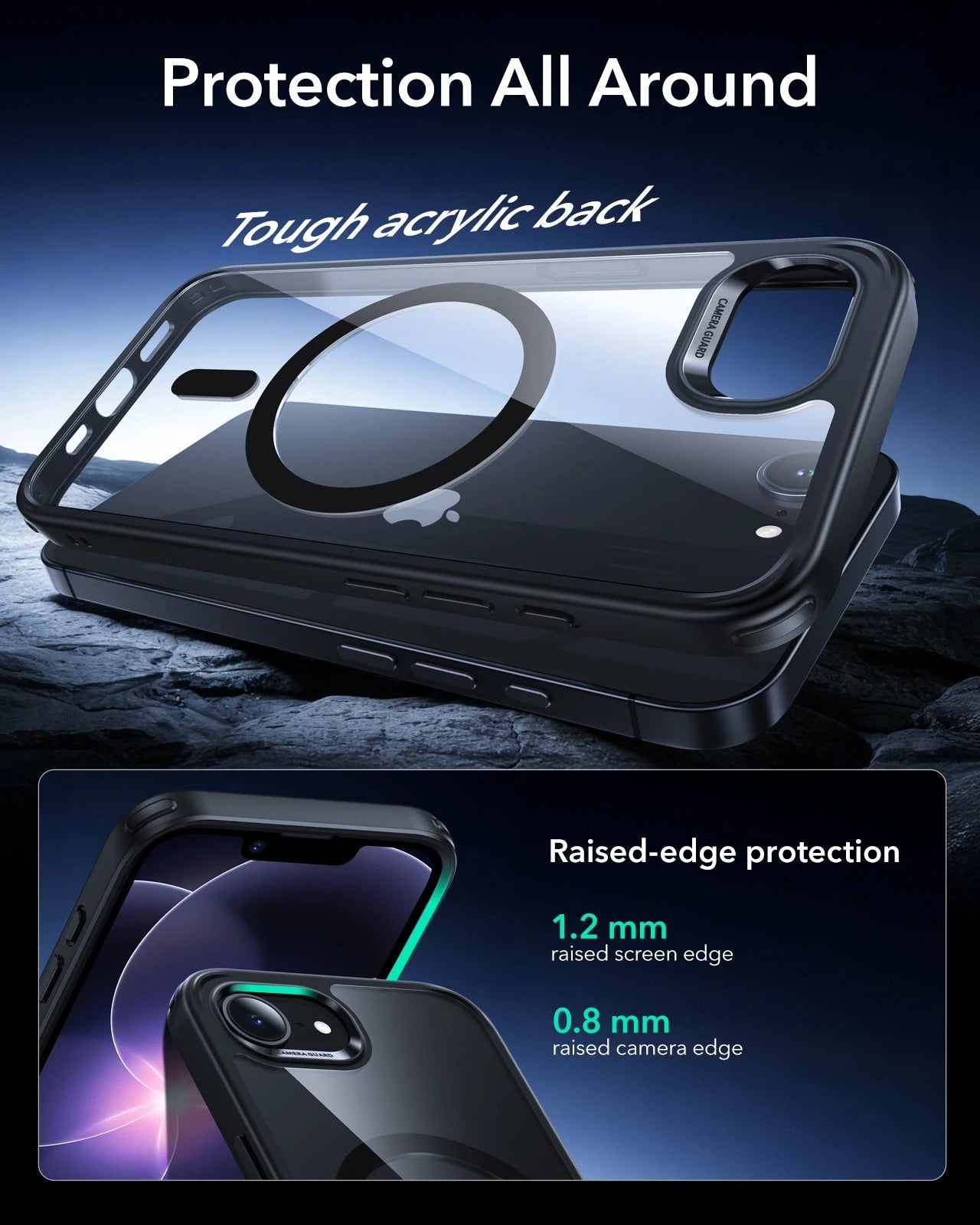 ESR iPhone 17e Classic Hybrid Magsafe Case Clear Black Protection 