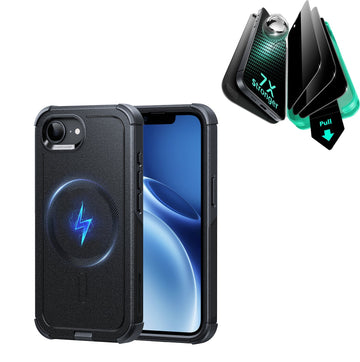 iPhone 17e Cyber Tough Mgsafe Case with Armorite Privacy Screen Protector Black