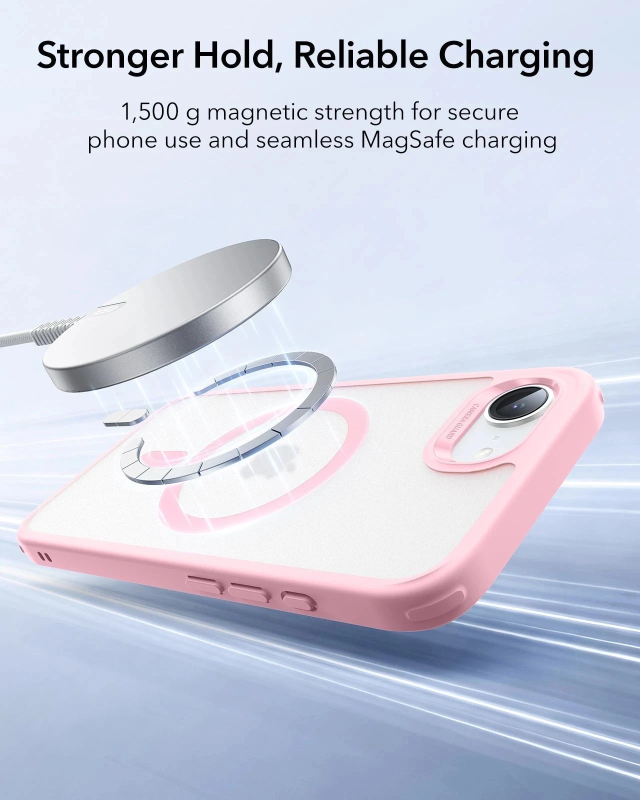 ESR iPhone 17e Classic Hybrid Magsafe Case Frosrted Light Pink Stronger Hold, Reliable Charging