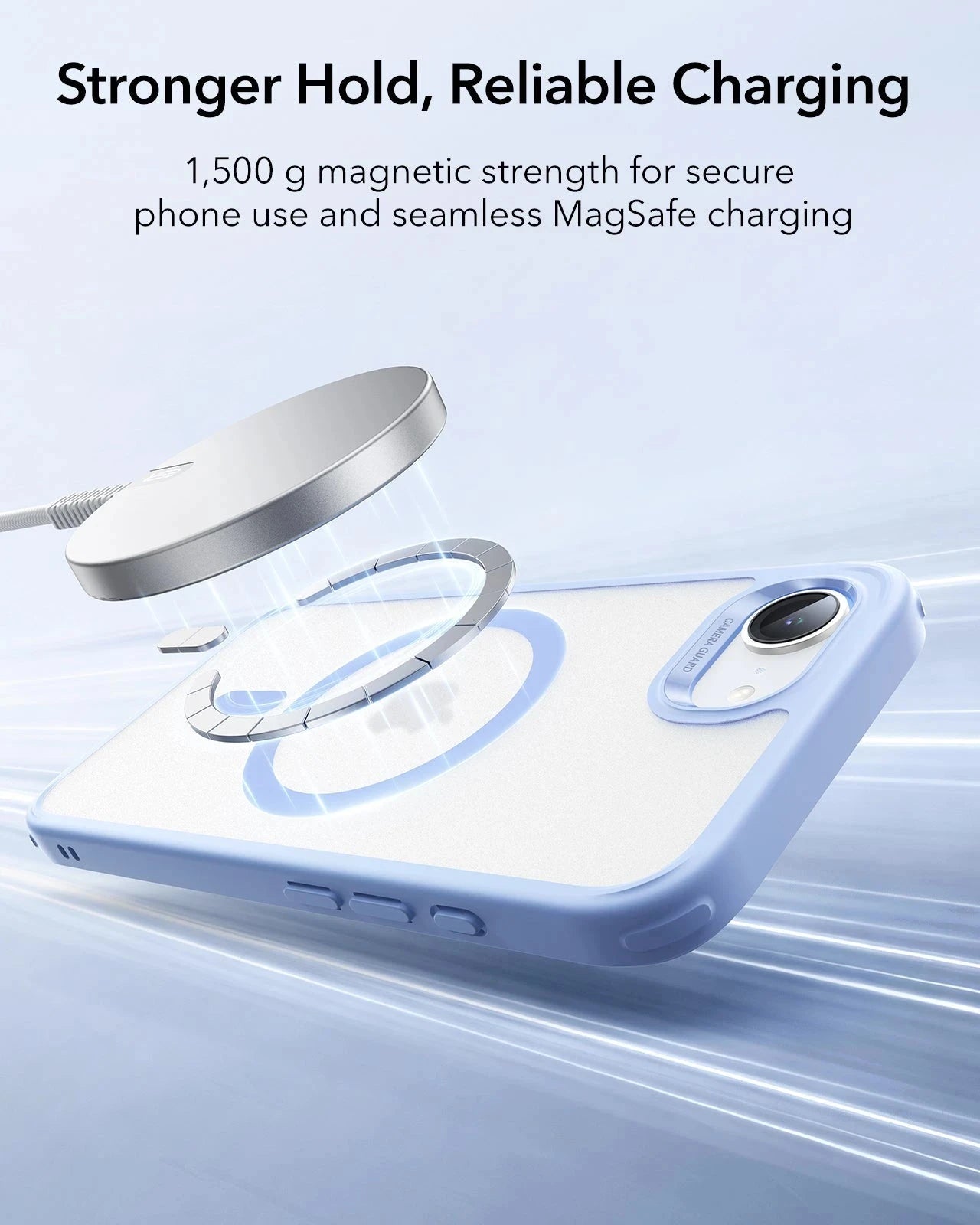 ESR iPhone 17e Classic Hybrid Magsafe Case Frosted Light Blue Stronger Hold, Reliable Charging