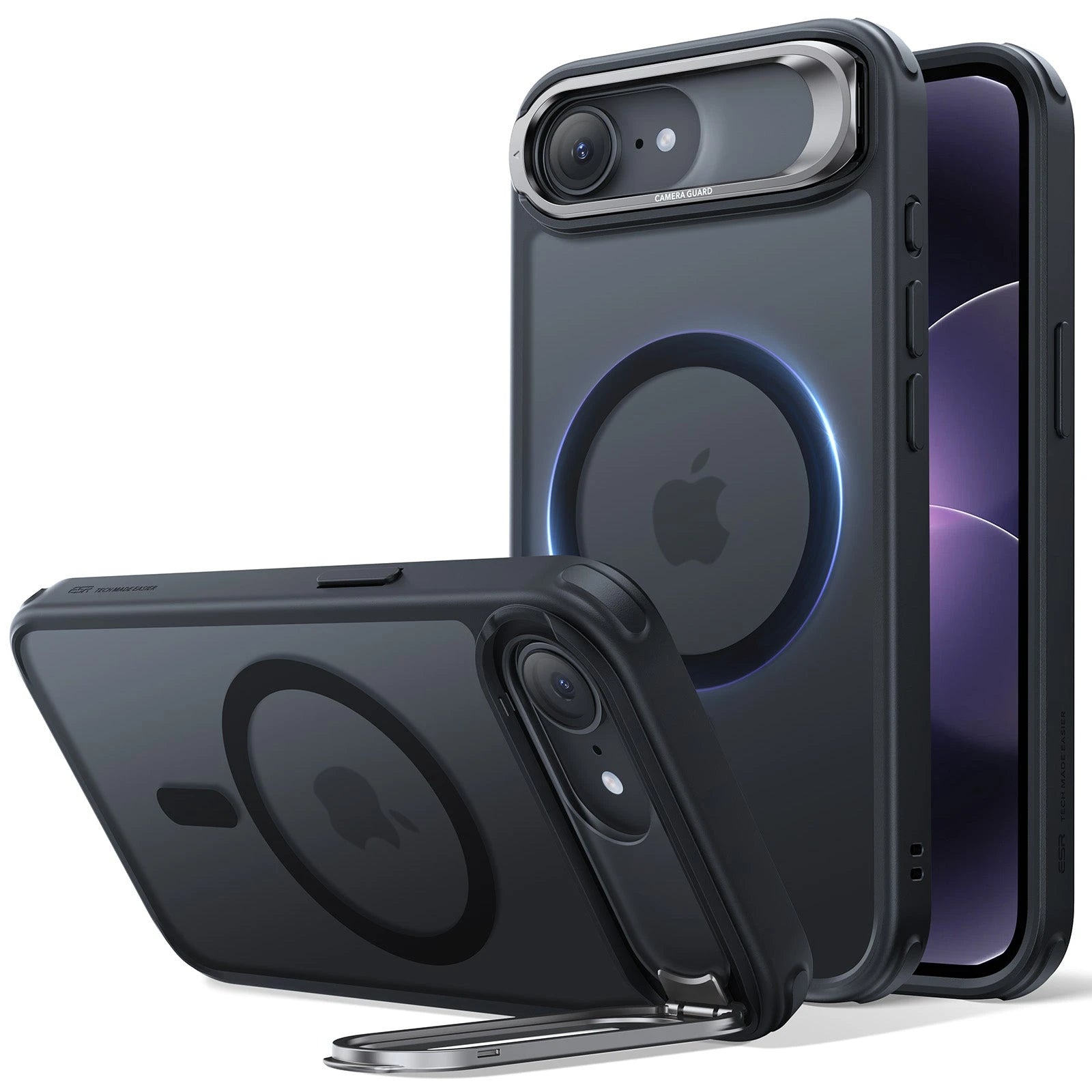 Frosted Black Cool iPhone 17e MagSafe Hybrid Case With Stand | ESR