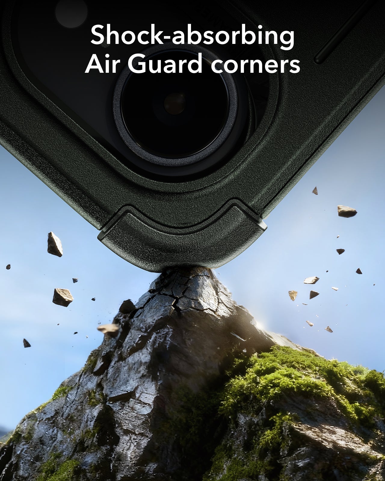 ESR iPhone 17e Cyber Tough Magnetic Case Green Shock-absorbing Air Guard corners