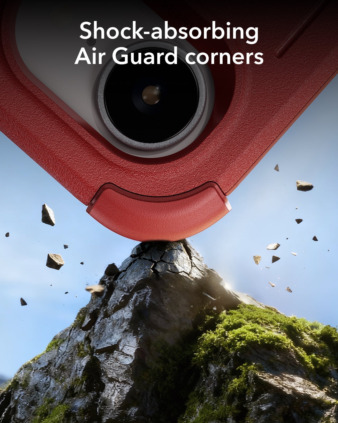 ESR iPhone 17e Cyber Tough Magnetic Case Red Shock-absorbing Air Guard corners