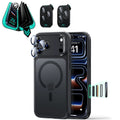 ESR Frosted black iPhone 18 Pro Magsafe Slim Phone Case with armorite tempered glass privacy screen protector and camera lens protector
