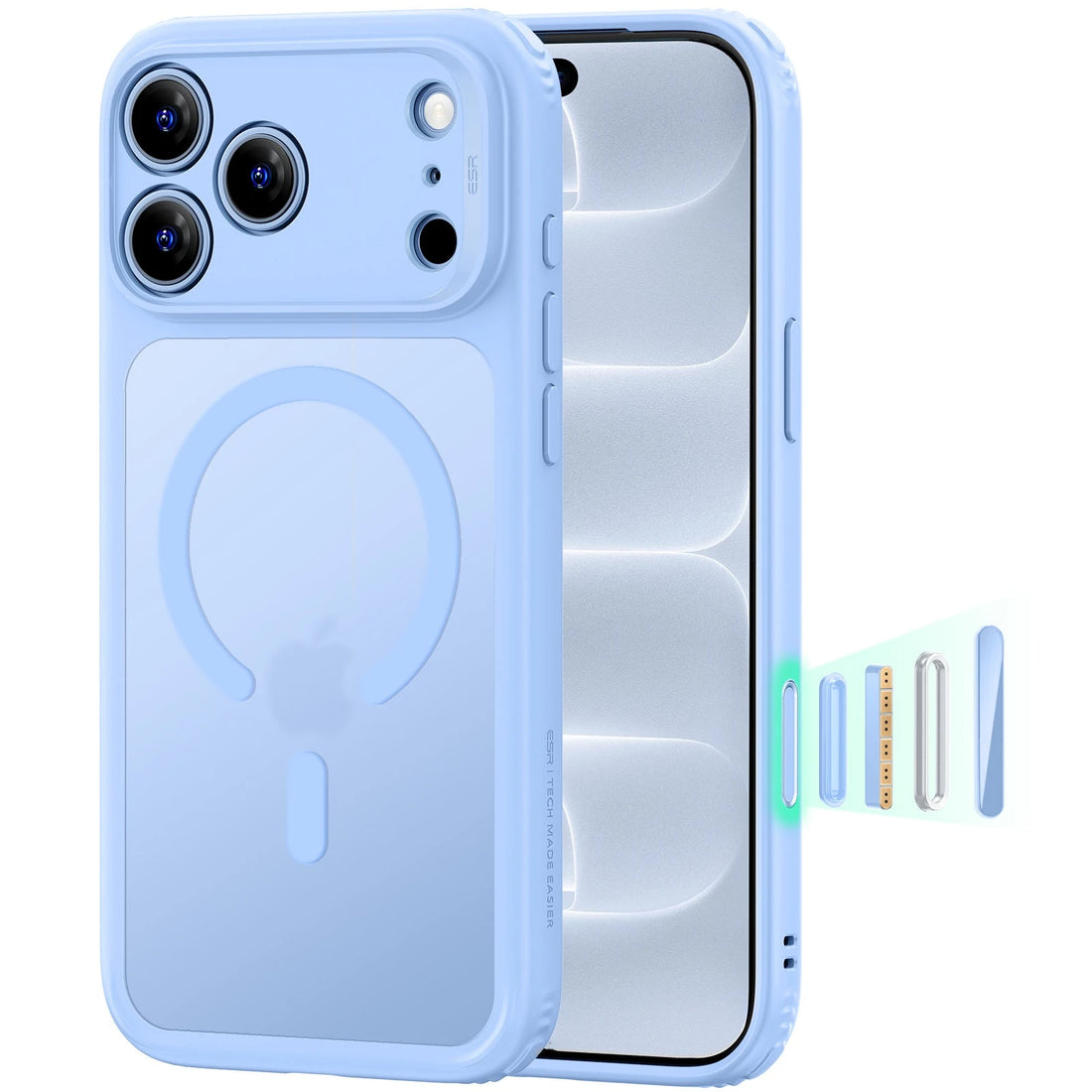 Frosted Misty Blue iPhone 18 Pro Magsafe Slim Phone Case