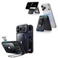 iPhone 18 Pro Classic Hybrid Magnetic Case with Camera Control and Flex Stand, Plus Geo Wallet Stand Bundle - Clear Black
