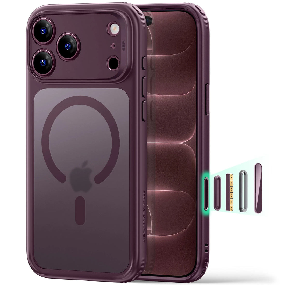 Frosted Deep Burgundy iPhone 18 Pro Max Magsafe Slim Phone Case