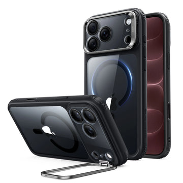 Clear Black iPhone 18 Pro Max Magsafe Slim Phone Case with Stand
