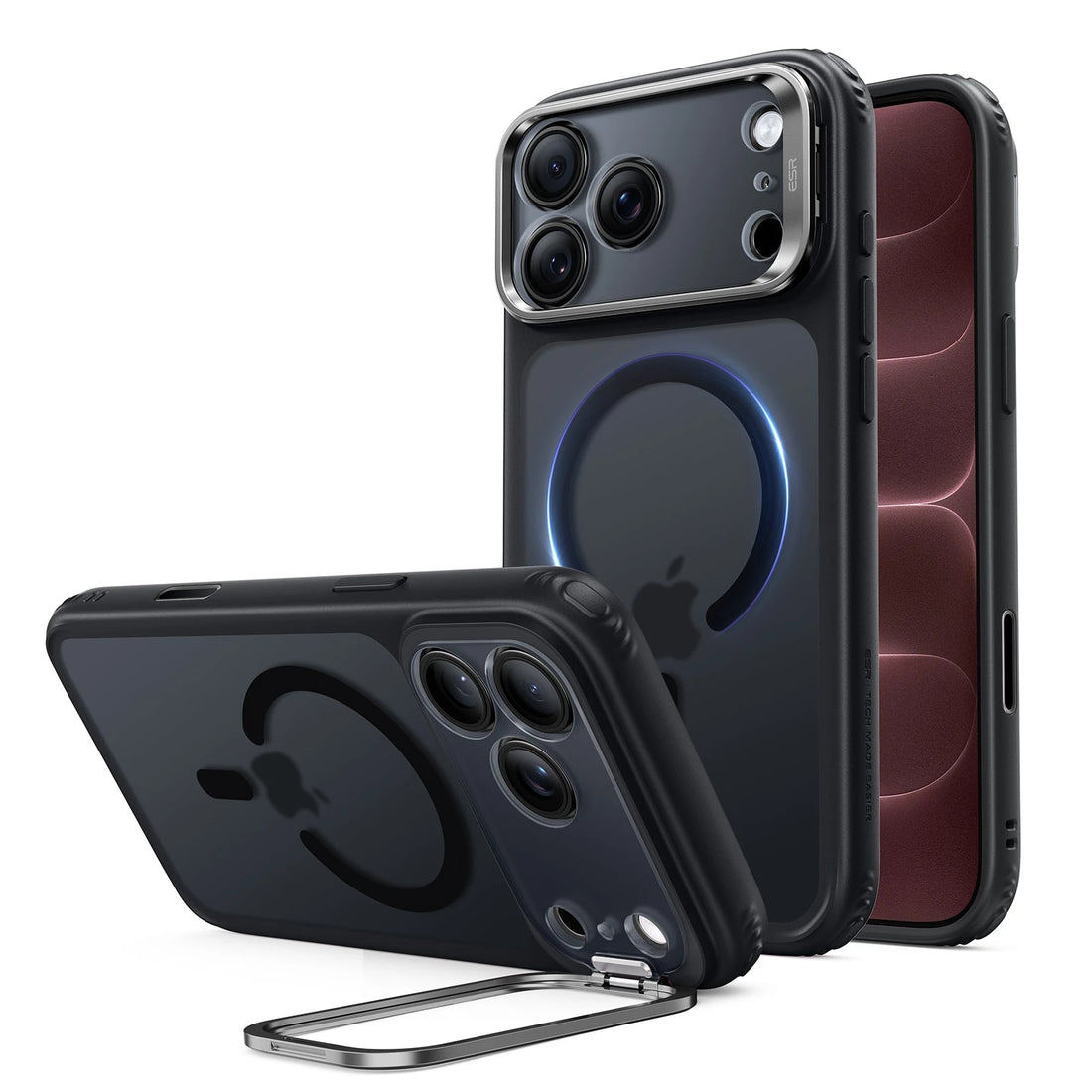 Frosted Black iPhone 18 Pro Max Magsafe Slim Phone Case with Stand V2