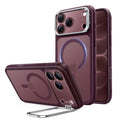 Frosted Deep Burgundy iPhone 18 Pro Max Magsafe Slim Phone Case with Stand 