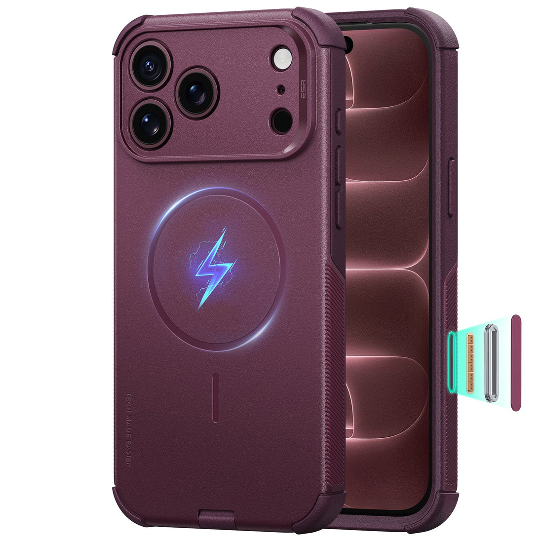 Deep Burgundy iPhone 18 Pro Max Case Tough Phone Case with Magsafe 