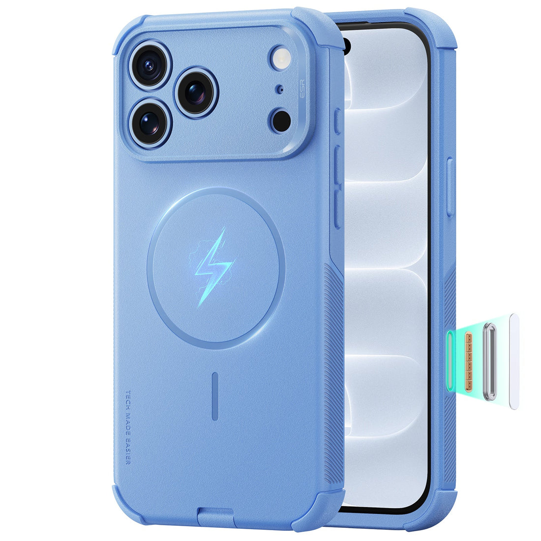 Misty Blue iPhone 18 Pro Max Case Tough Phone Case with Magsafe