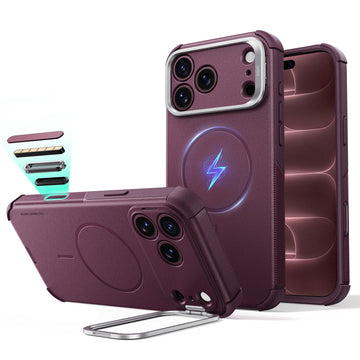 Deep Burgundy iPhone 18 Pro Max Tough Phone Case Magsafe with Stand