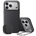 Black Vegan Leather iPhone 18 Pro Magsafe Case with Stand