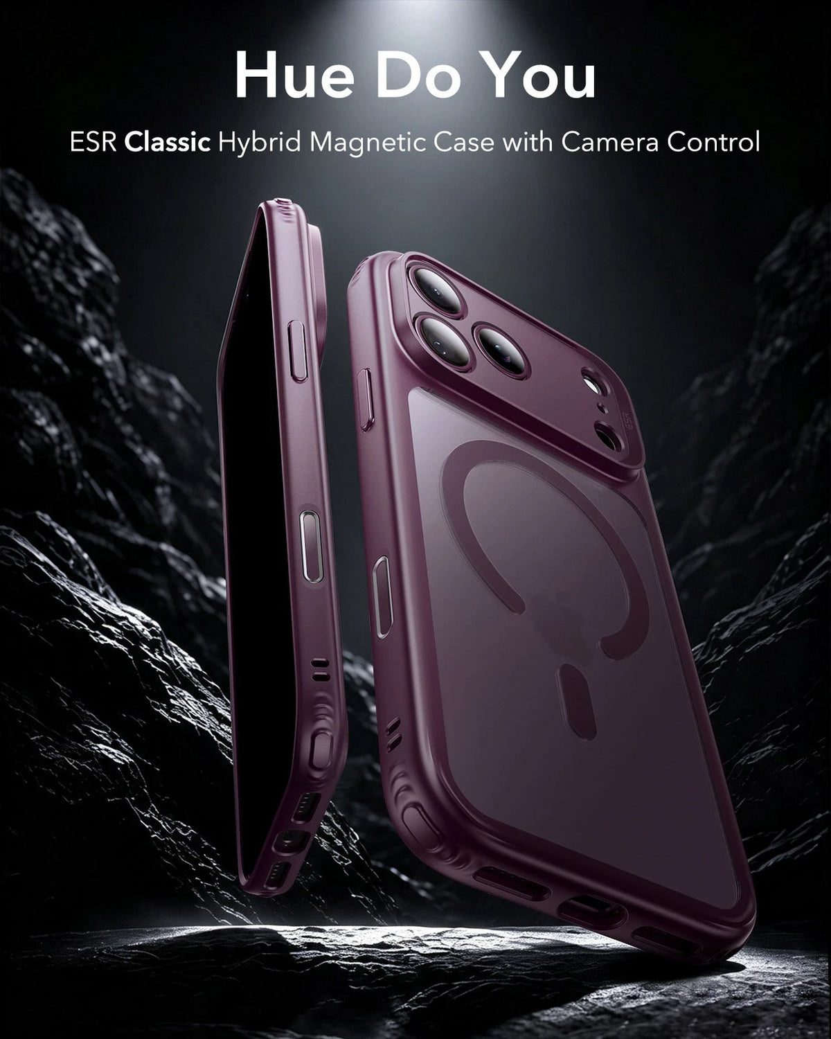 ESR Frosted Deep Burgundy iPhone 18 Pro Max Magsafe Slim Phone Case Hue Do You