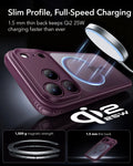 ESR Frosted Deep Burgundy iPhone 18 Pro Max Magsafe Slim Phone Case Slim Profile, Full-Speed Charging