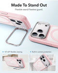 ESR Frosted Bubblegum Pink iPhone 18 Pro Max Magsafe Slim Phone Case with Stand Made To Stand Out