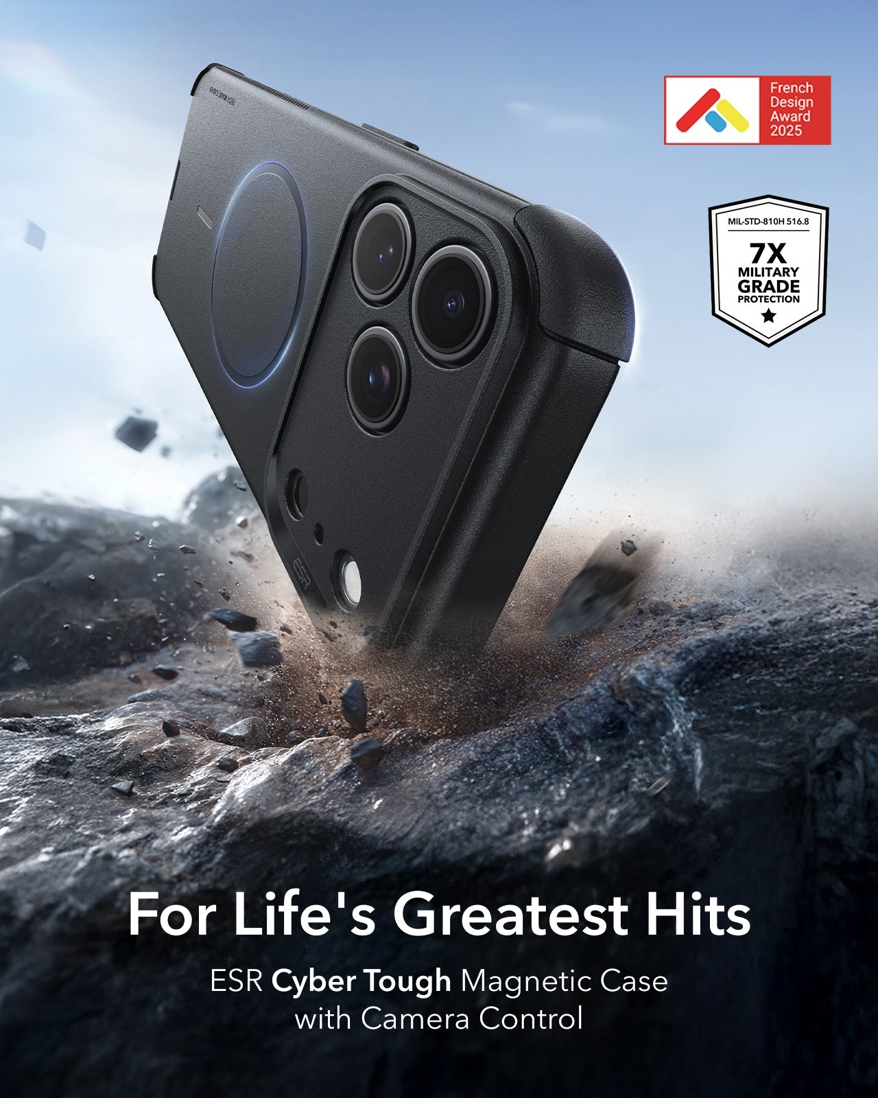 iPhone 18 Pro Max Cyber Tough Magnetic Case with Camera Control - Blac