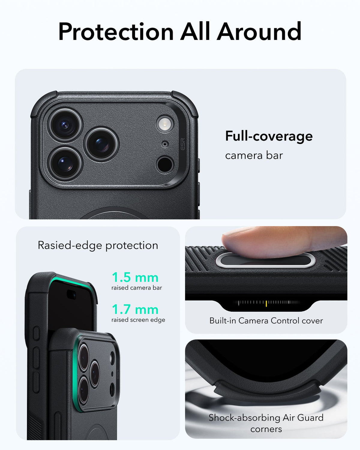 Black iPhone 18 Pro Max Case Tough Phone Case with Magsafe Protection All Around