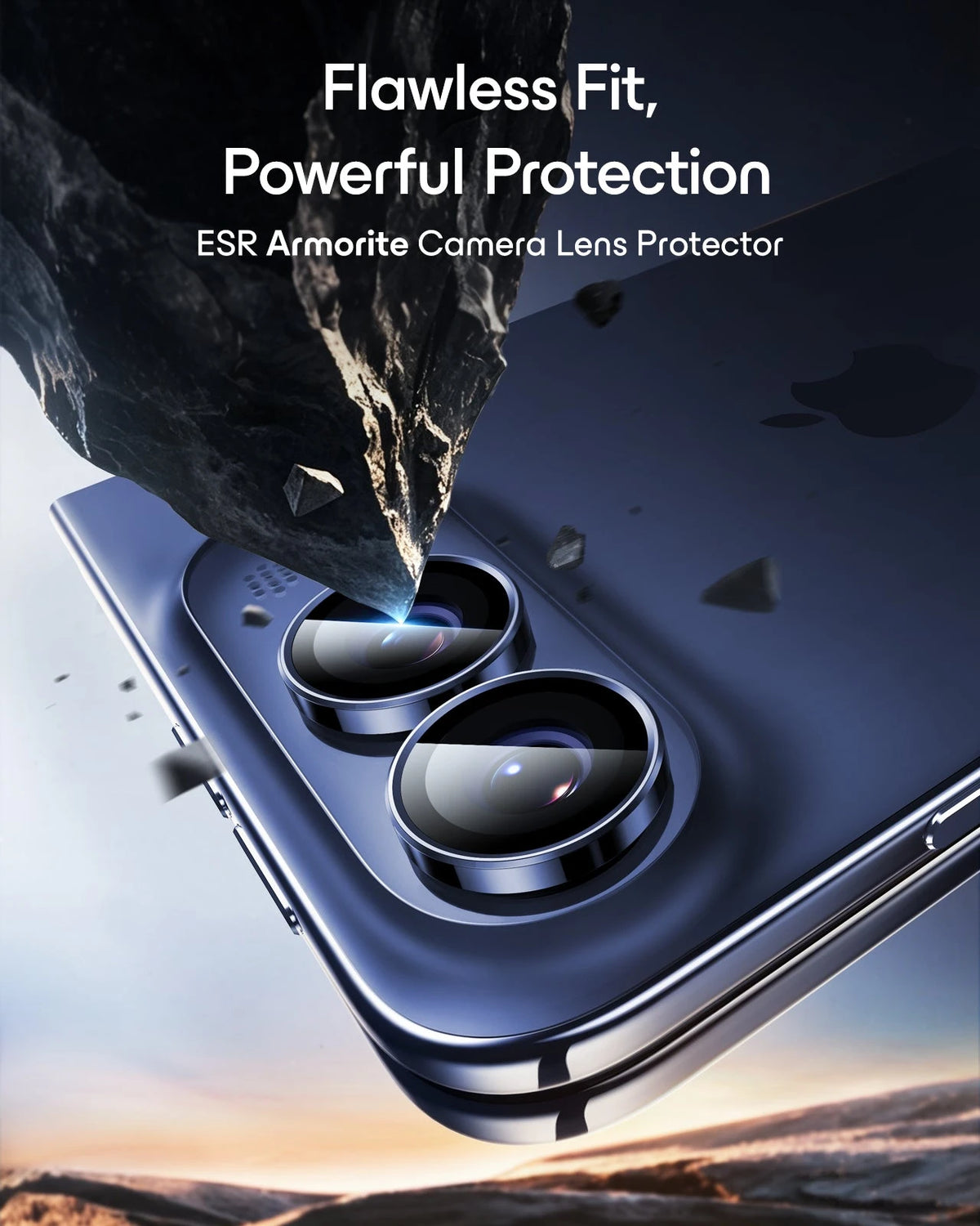 esr Blue iPhone Duo Armorite Camera Lens Protector Flawless Fit,  Powerful Protection