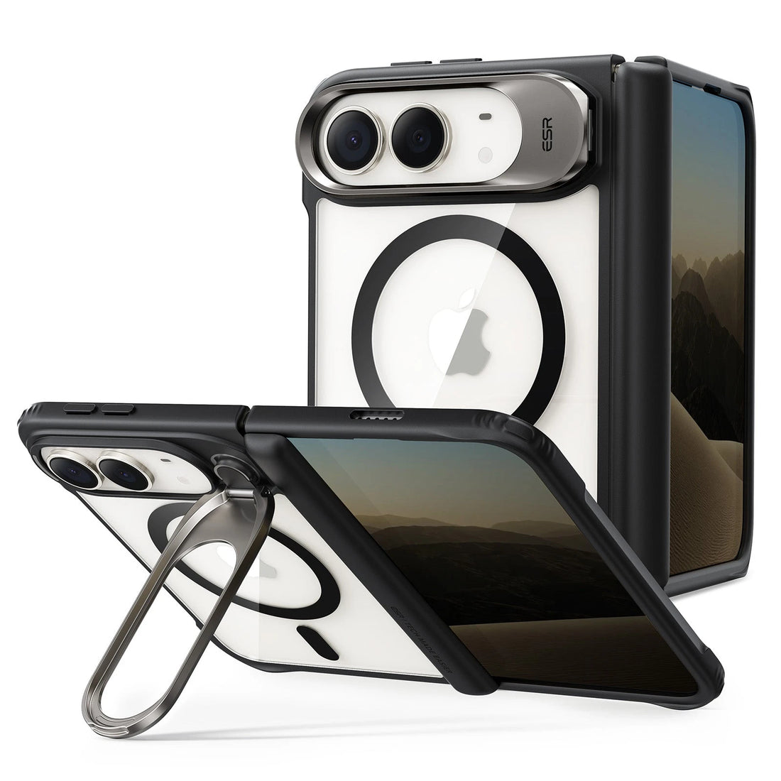 Clear Black iPhone 18 Pro Max Magsafe Slim Phone Case with Stand new