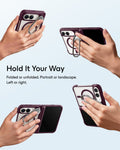 Frosted Burgundy iPhone 18 Pro Max Magsafe Slim Phone Case with Stand Hold It Your Way