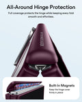 Frosted Burgundy iPhone 18 Pro Max Magsafe Slim Phone Case with Stand All-Around Hinge Protection