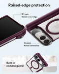 Frosted Burgundy iPhone 18 Pro Max Magsafe Slim Phone Case with Stand Raised-Edge Protection