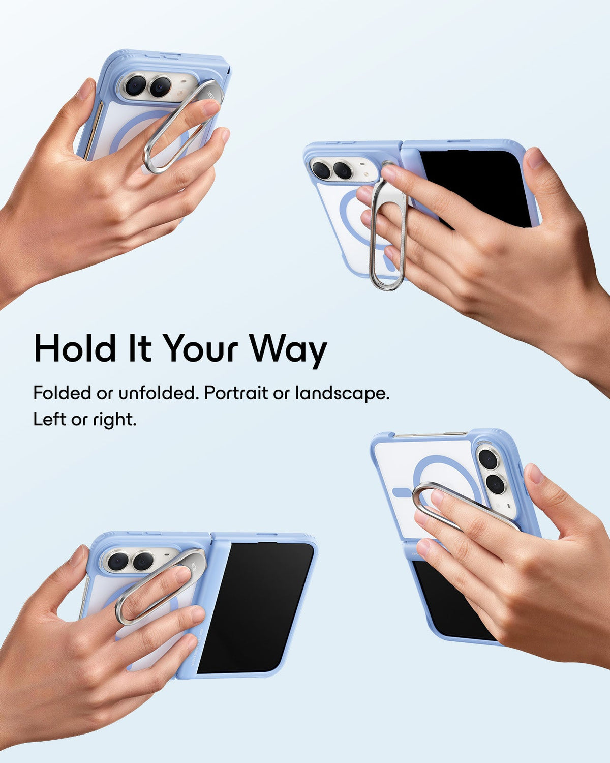 Frosted Misty Blue iPhone 18 Pro Max Magsafe Slim Phone Case with Stand Hold It Your Way