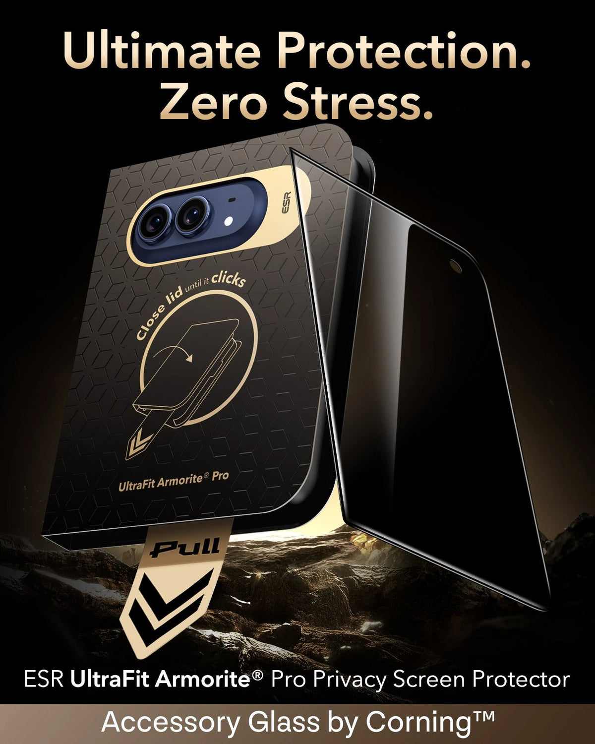 esr iPhone Duo Corning Glass Privacy Screen Protector Ultimate Protection. 
Zero Stress.