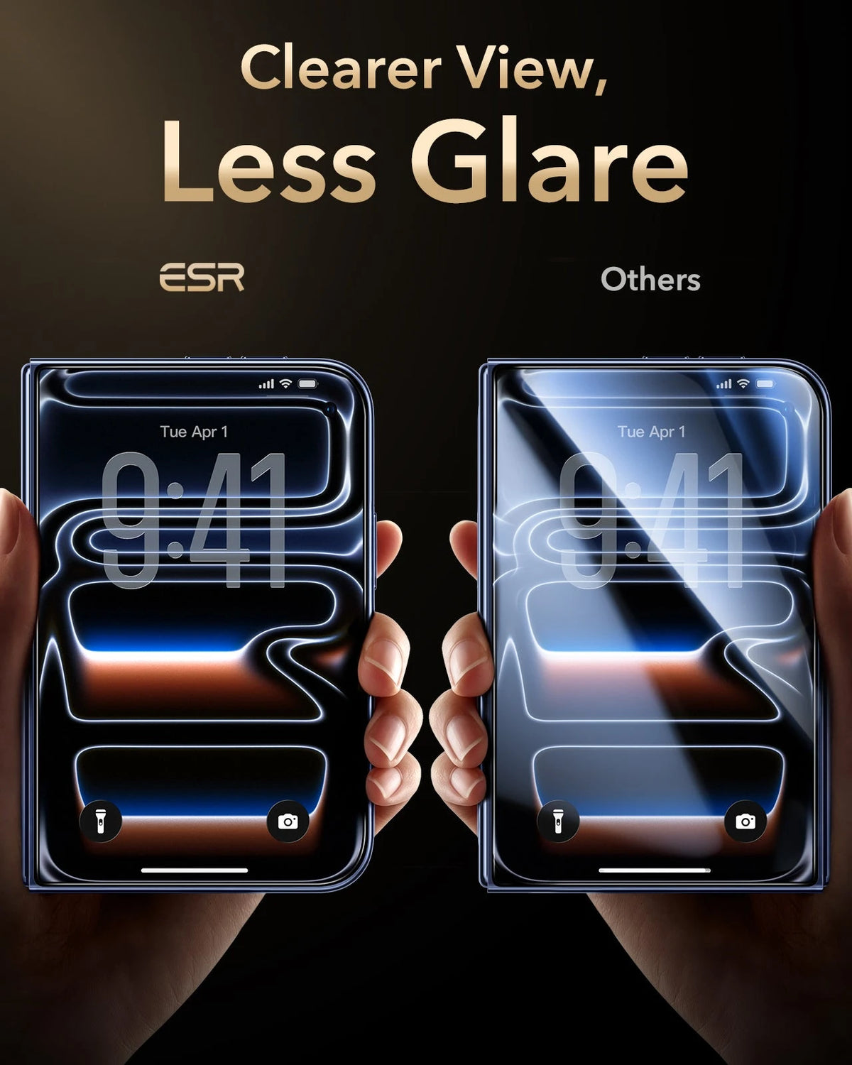 esr iPhone Duo Corning Glass Privacy Screen Protector Clearer View, Less Glare