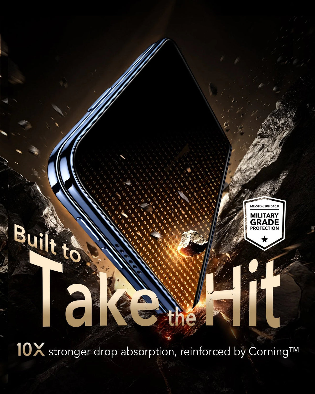 esr iPhone Duo Corning Glass Screen Protector 10X stronger drop absorption, reinforced by Corning™