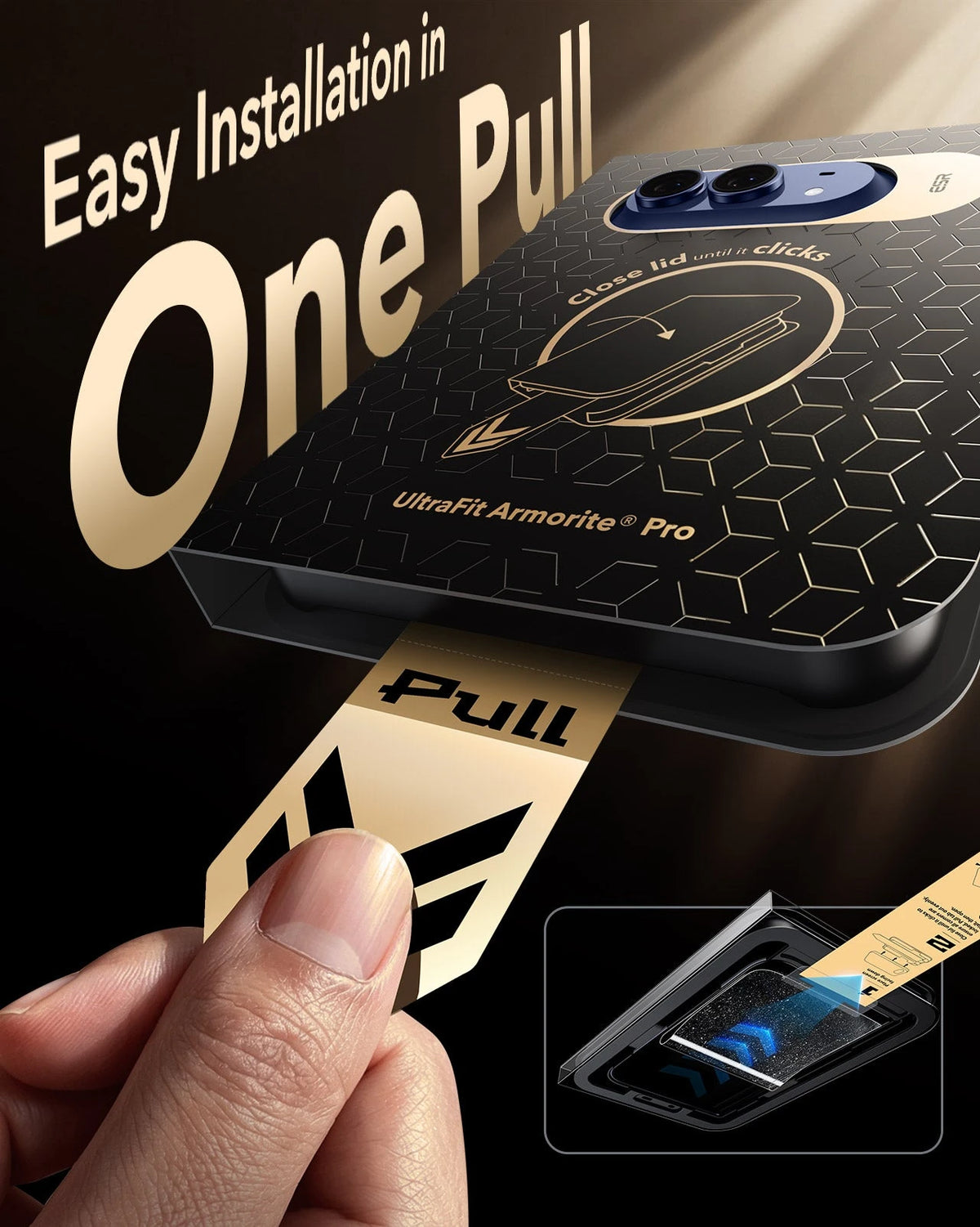 esr iPhone Duo Corning Glass Screen Protector 10X stronger Easy Installation in One Pull