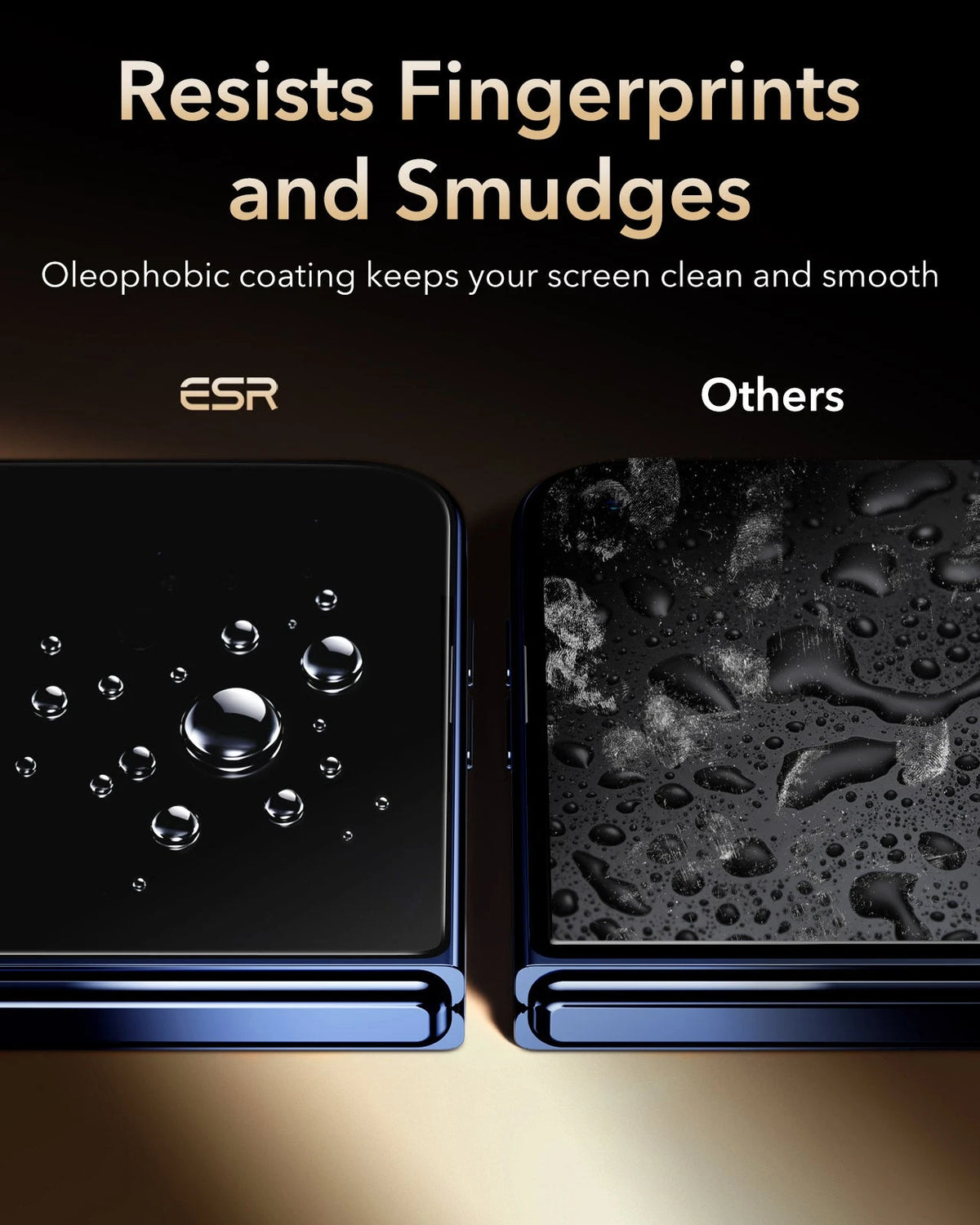 esr iPhone Duo Corning Glass Screen Protector Resists Fingerprints
and Smudges