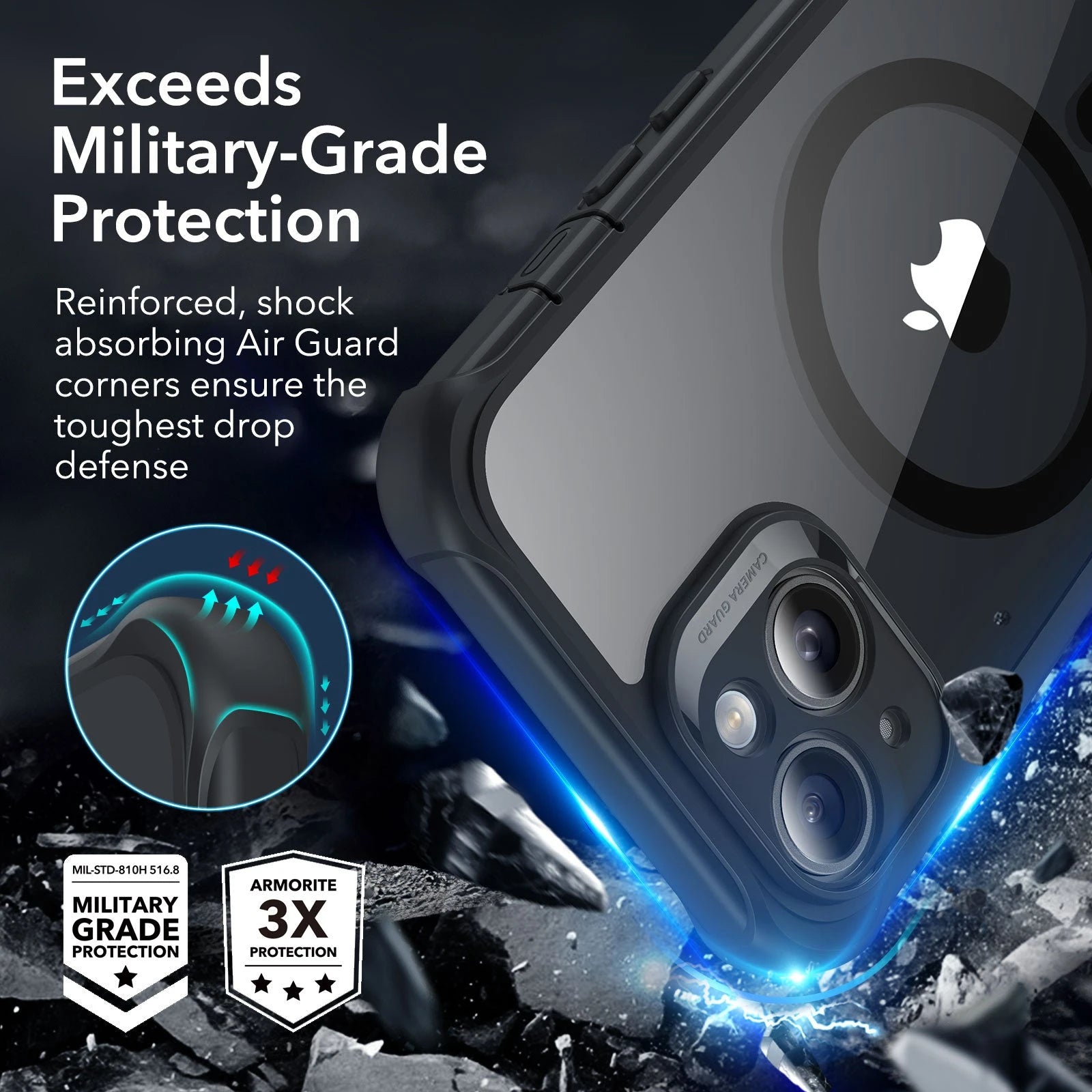 iPhone 14 Armor Tough Case (HaloLock) - Clear Black ESR ESR