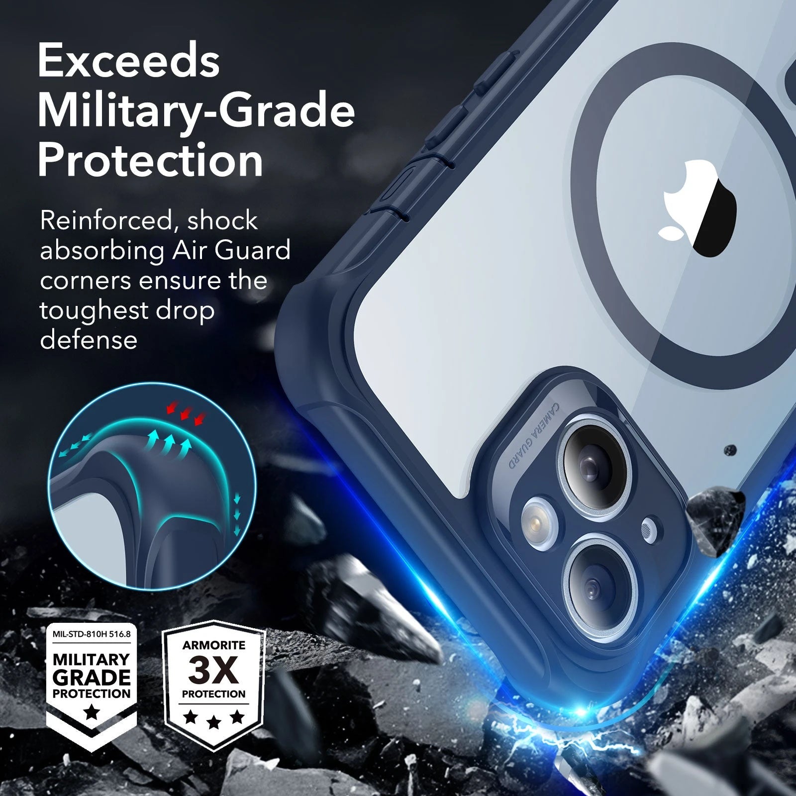 iPhone 14 Armor Tough Case (HaloLock) - Clear Blue ESR ESR