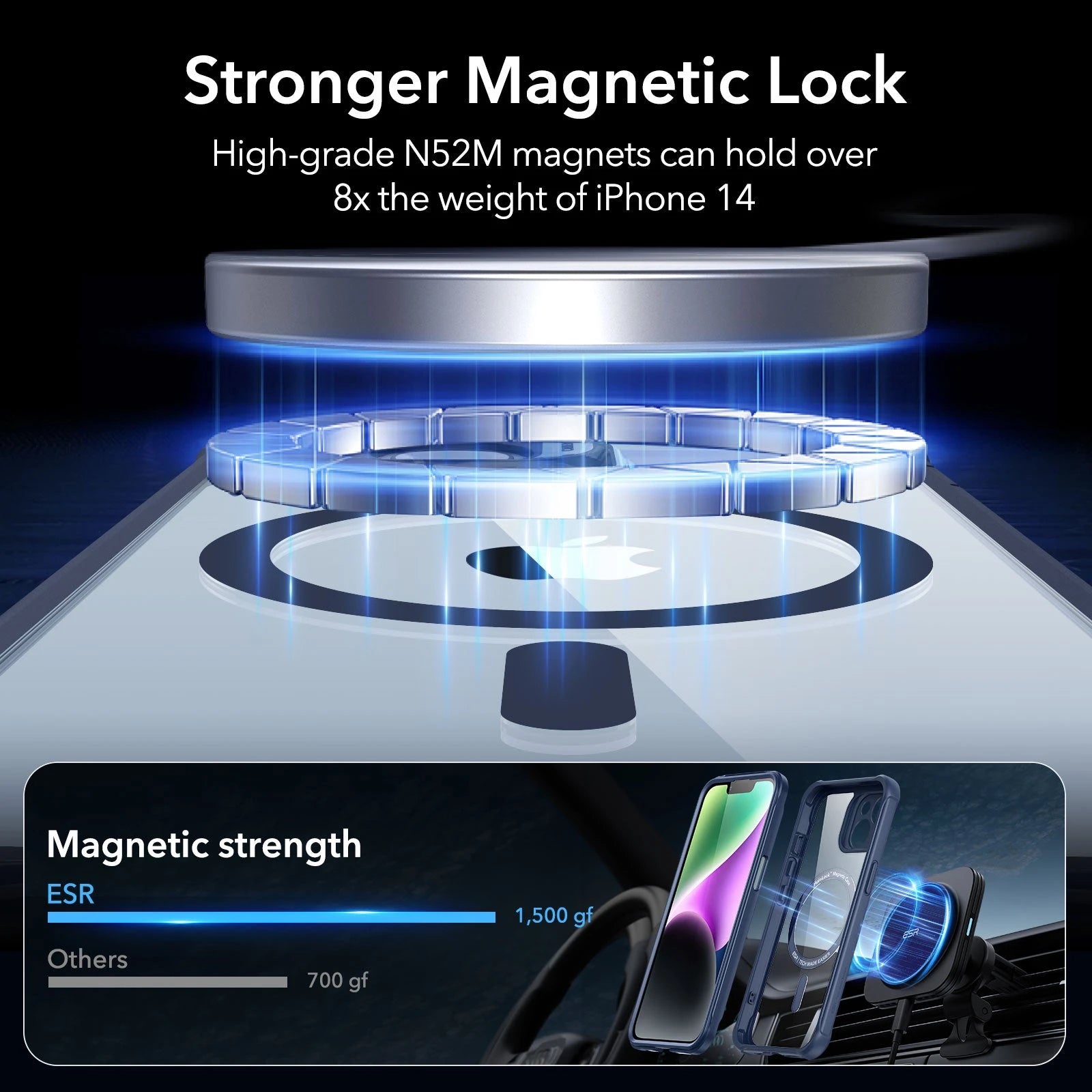 iPhone 14 Armor Tough Case (HaloLock) - Clear Blue ESR ESR
