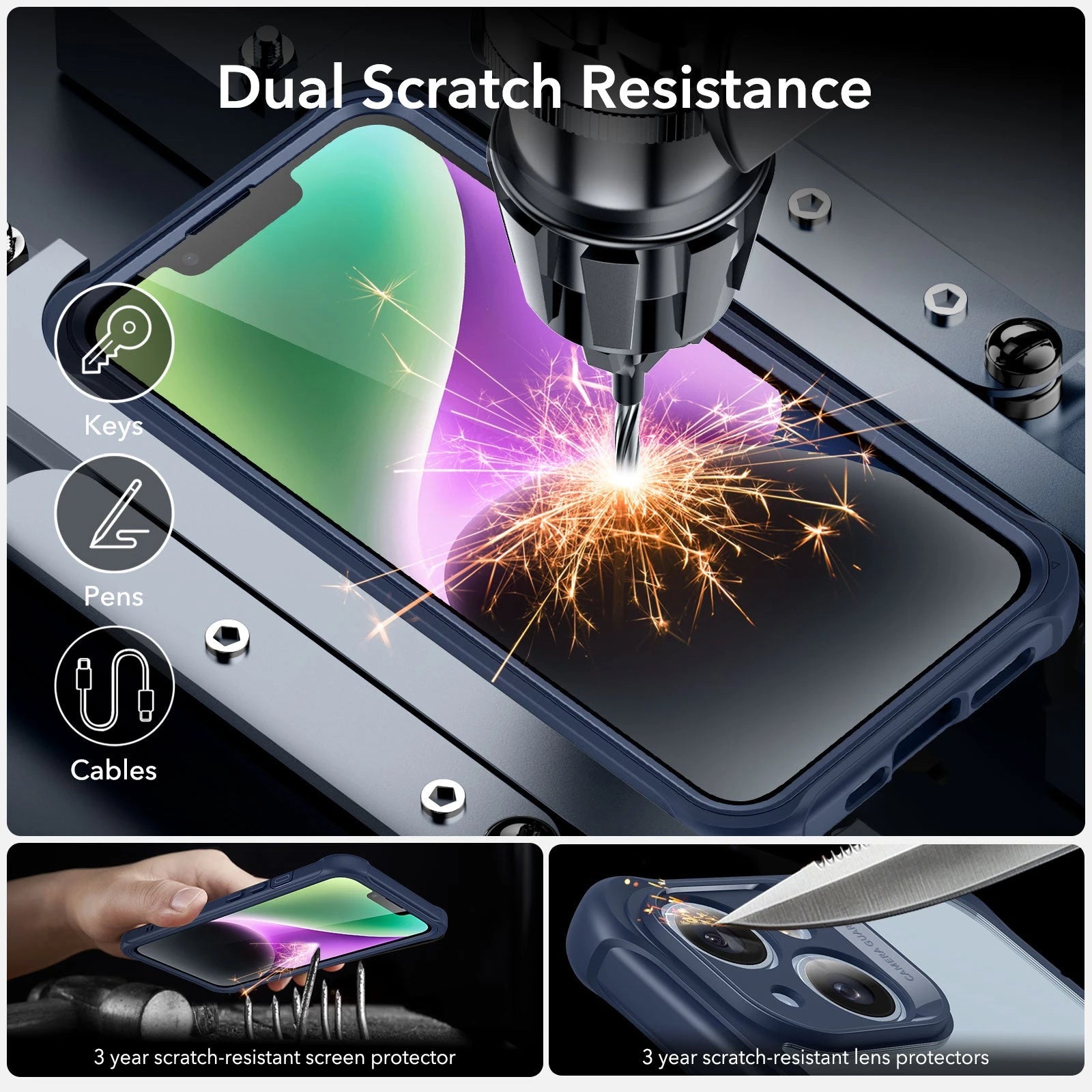iPhone 14 Armor Tough Case (HaloLock) - Clear Blue ESR ESR