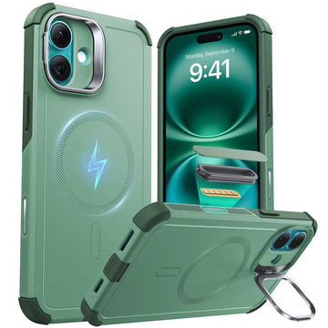 iPhone 16 Cyber Tough Magnetic Case (Camera Control, Stash Stand) - Light Green ESR ESR
