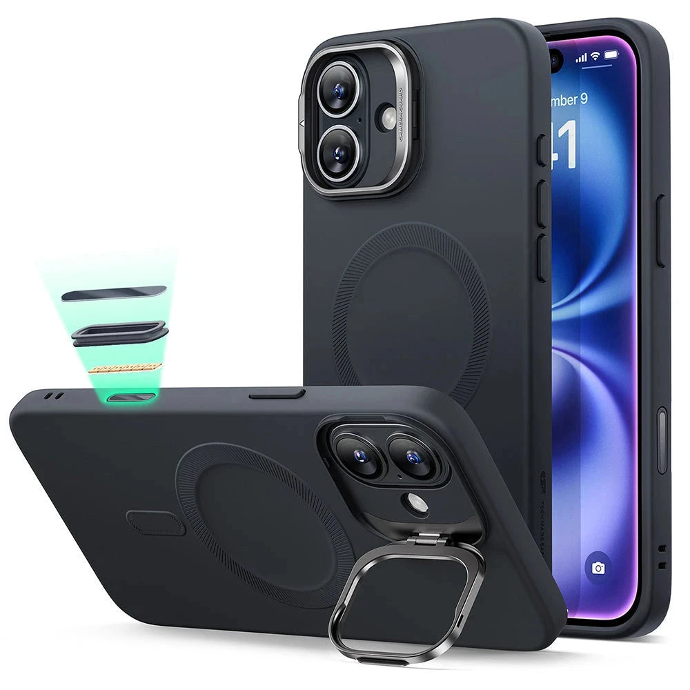 iPhone 16 Cloud Soft Magnetic Case (Camera Control, Stash Stand) - Black ESR ESR