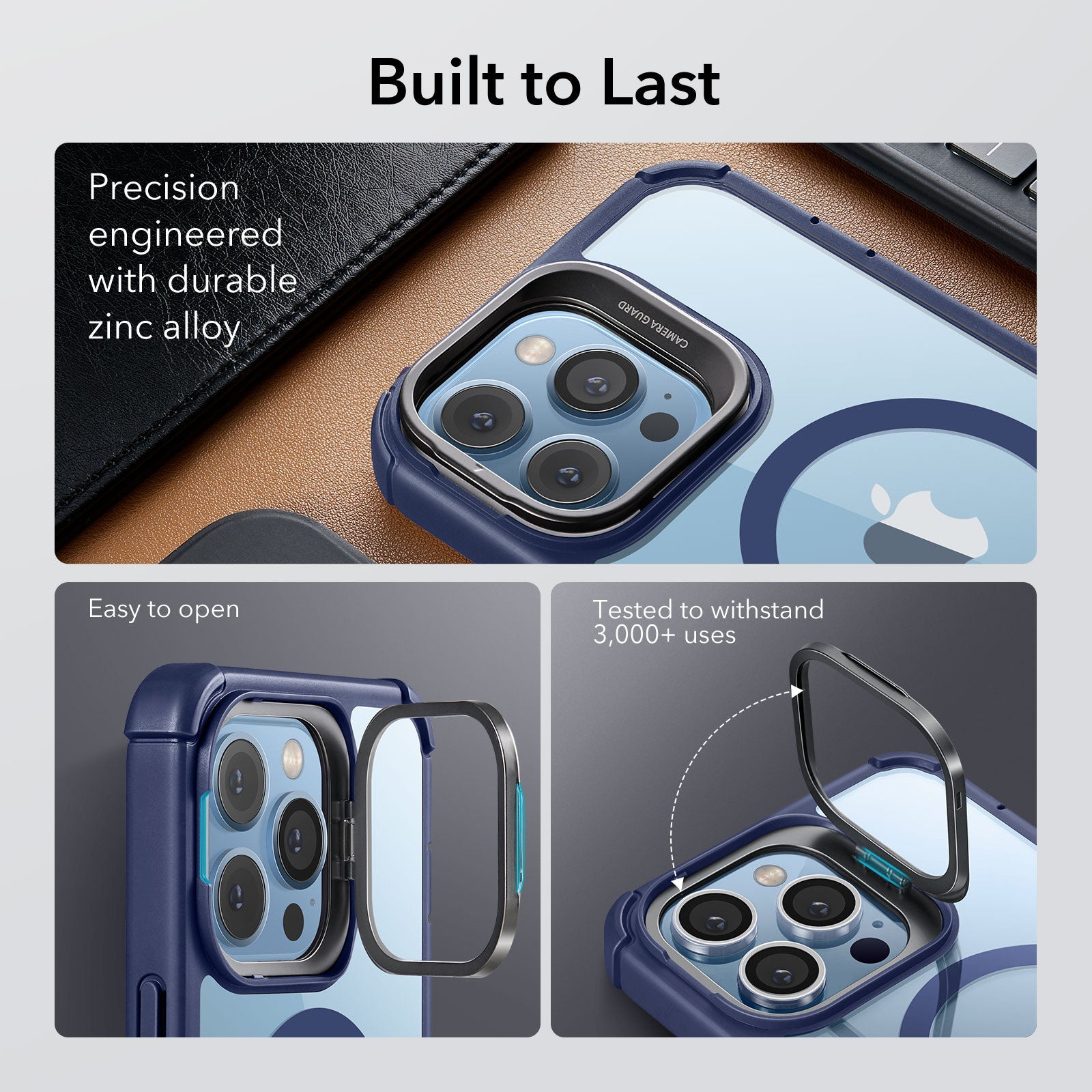 iPhone 13 Pro Max Armor Tough Case with Stash Stand (HaloLock) - Clear Blue ESR ESR