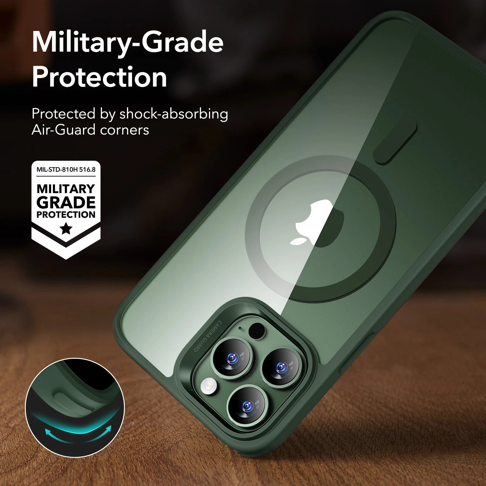 iPhone 13 Pro Max Classic Hybrid Case (HaloLock) - Clear Green ESR ESR