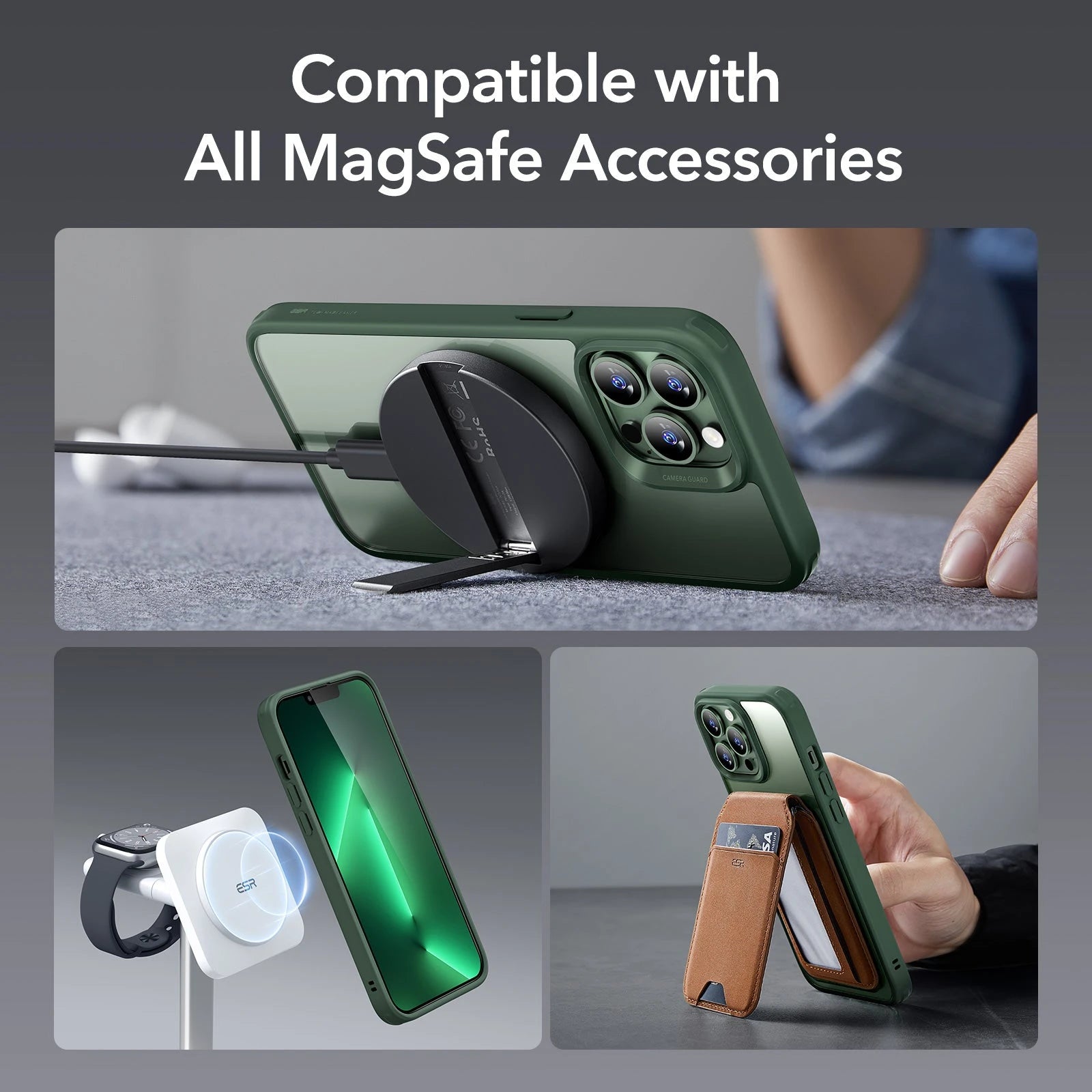 iPhone 13 Pro Max Classic Hybrid Case (HaloLock) - Clear Green ESR ESR