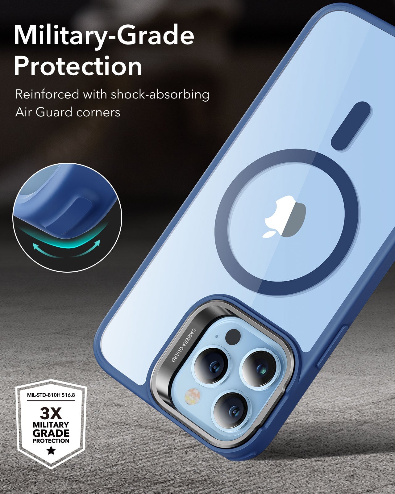 iPhone 13 Pro Max Classic Hybrid Case with Stash Stand (HaloLock) - Clear Blue ESR ESR