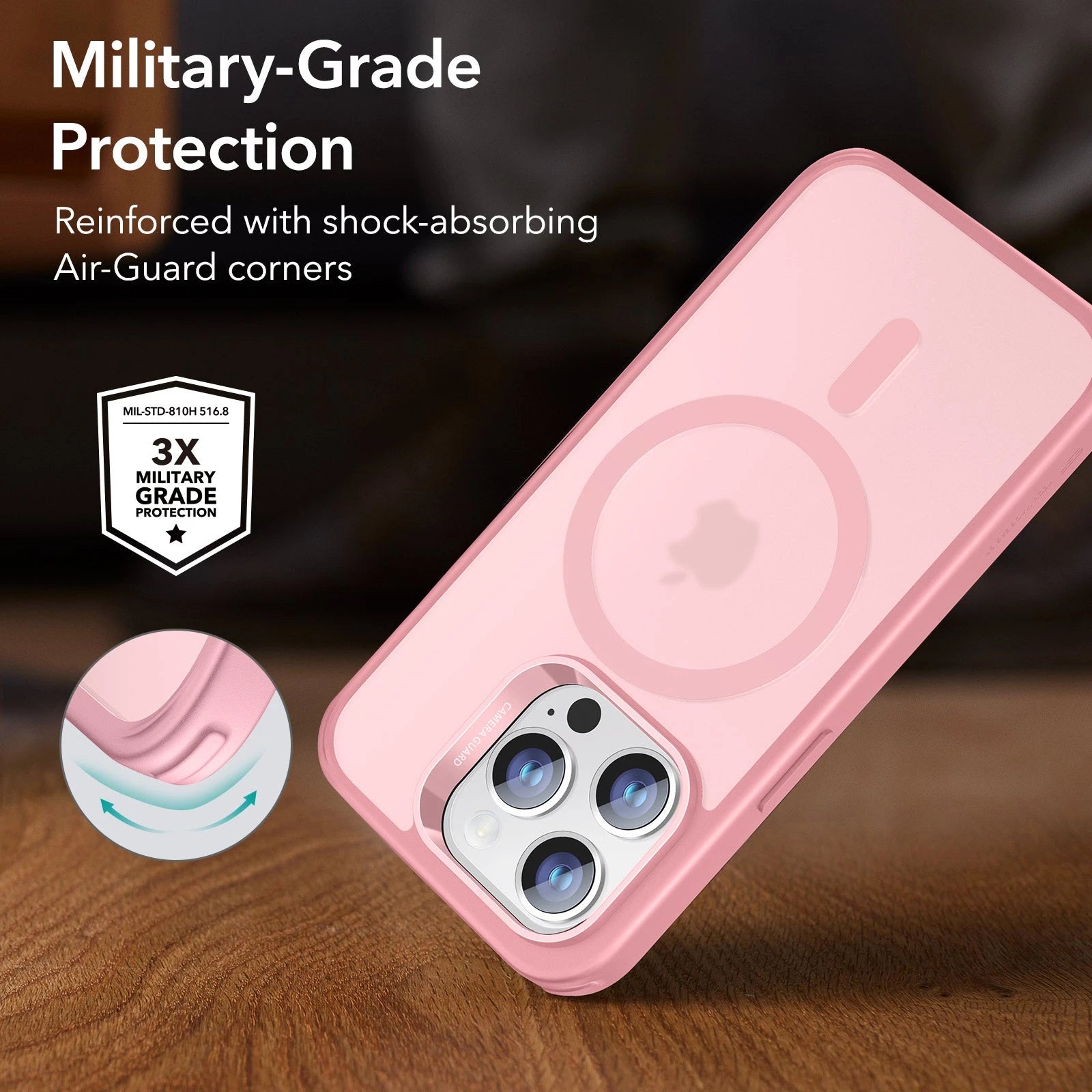 iPhone 14 Pro Classic Hybrid Case (HaloLock) - Frosted Pink ESR ESR