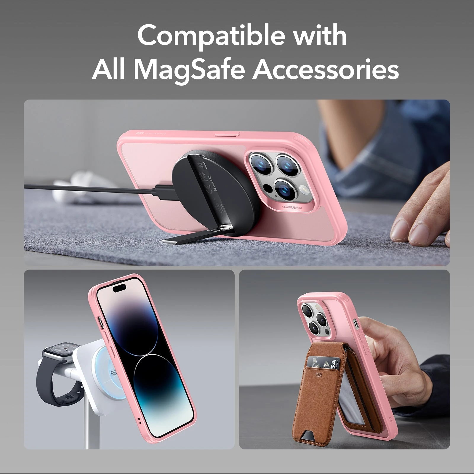 iPhone 14 Pro Classic Hybrid Case (HaloLock) - Frosted Pink ESR ESR