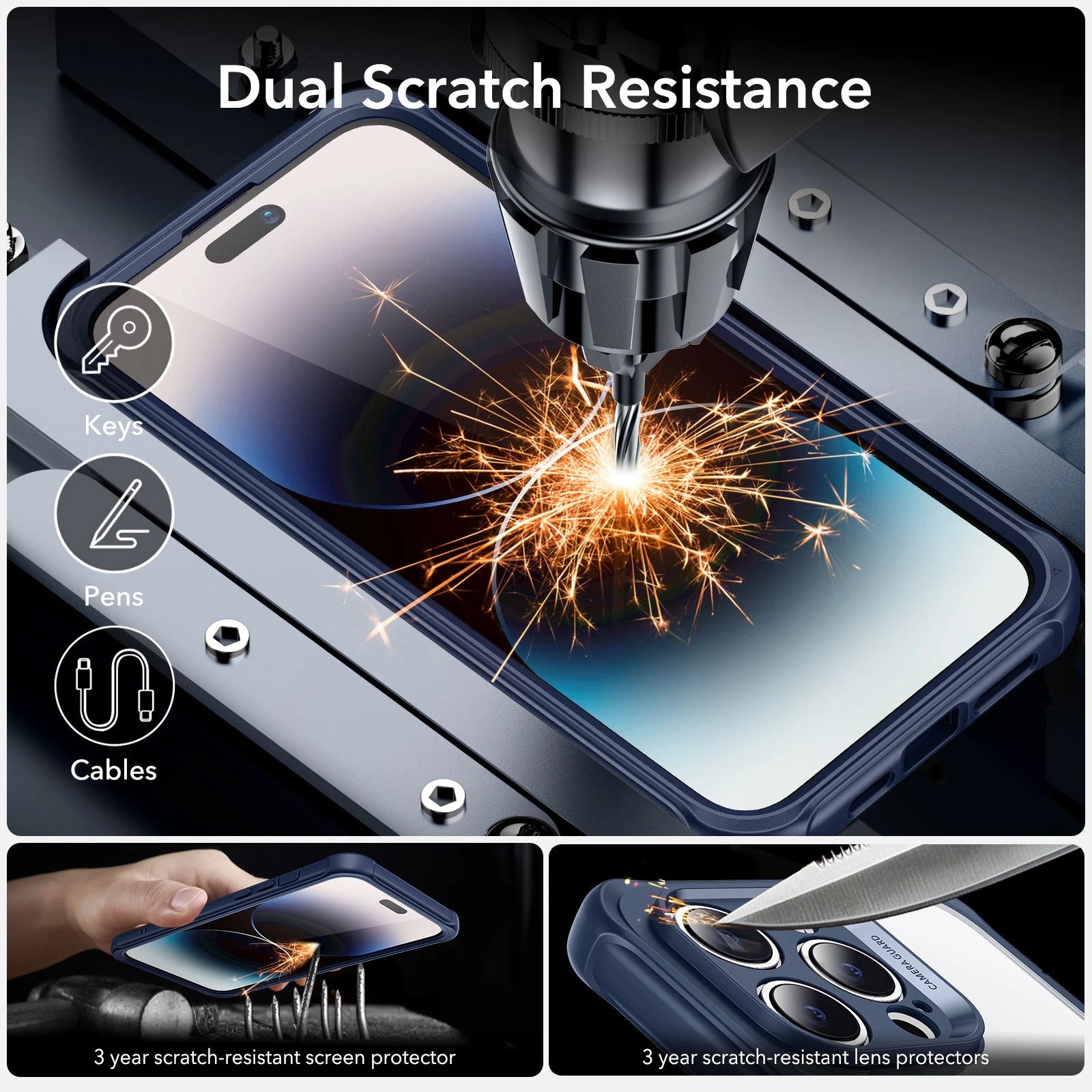 iPhone 14 Pro Max Armor Tough Case (HaloLock) - Clear Blue ESR ESR