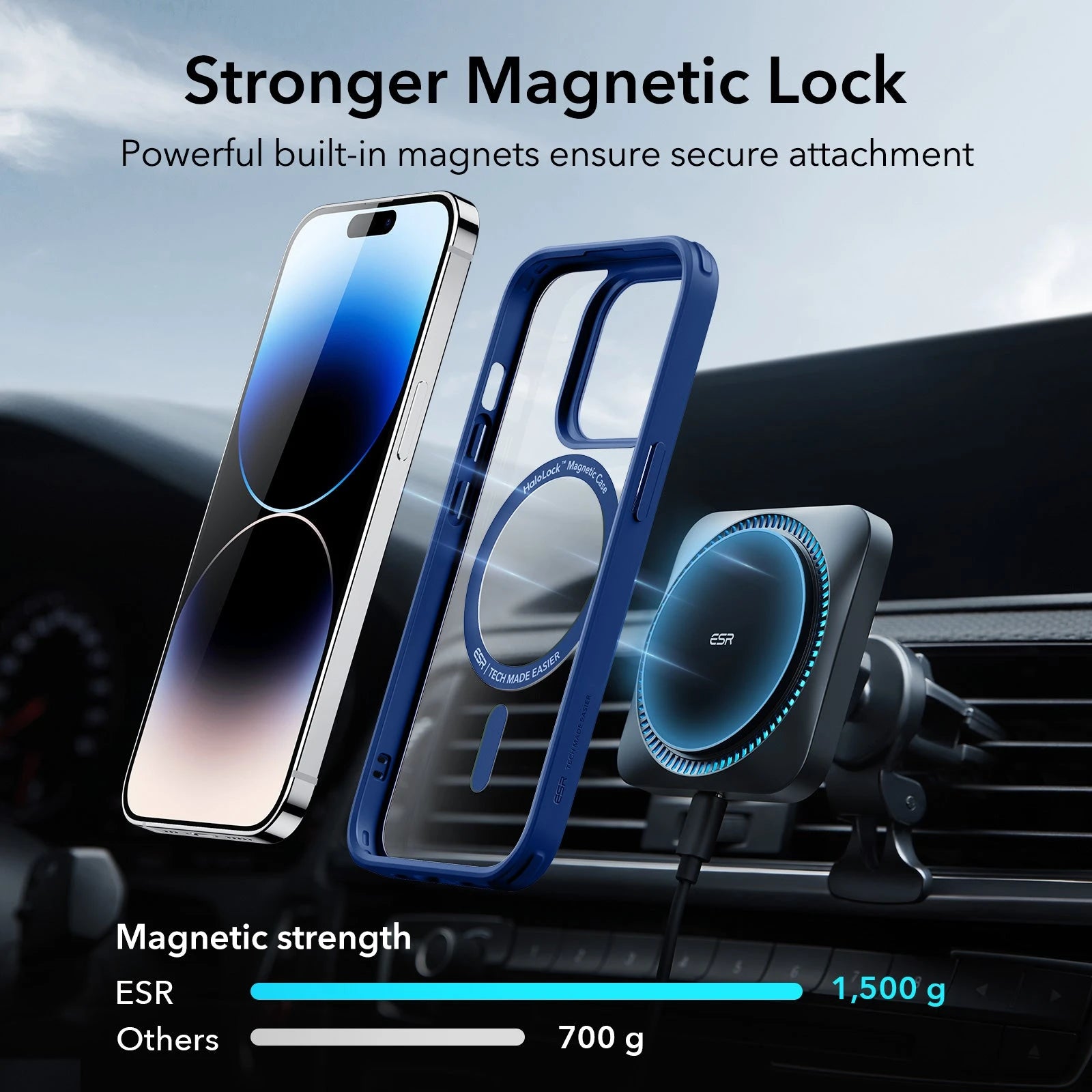 iPhone 14 Pro Max Classic Hybrid Case (HaloLock) - Clear Blue ESR ESR