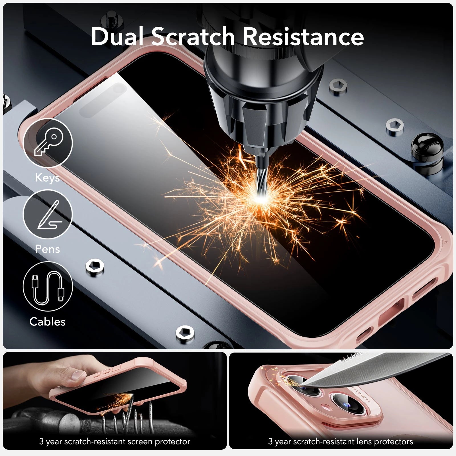 iPhone 15 Armor Tough Case (HaloLock) - Clear Pink ESR