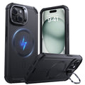 iPhone 15 Cyber Tough Case with Stash Stand (HaloLock) - Black ESR ESR